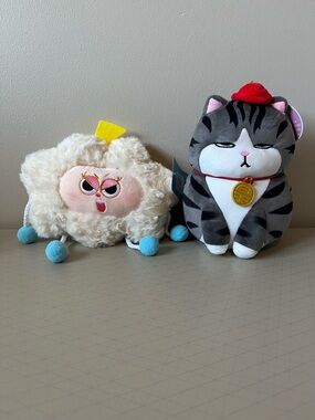 Plush Toy Bundle - Angry Cloud and Cat